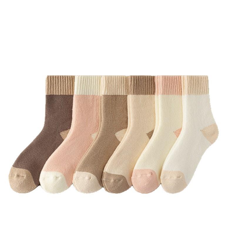 Fleece and Thickened Warm Cashmere Socks, Autumn and Winter Sleeping Fleece Mid-calf Socks, Solid Color Casual Home Floor Socks