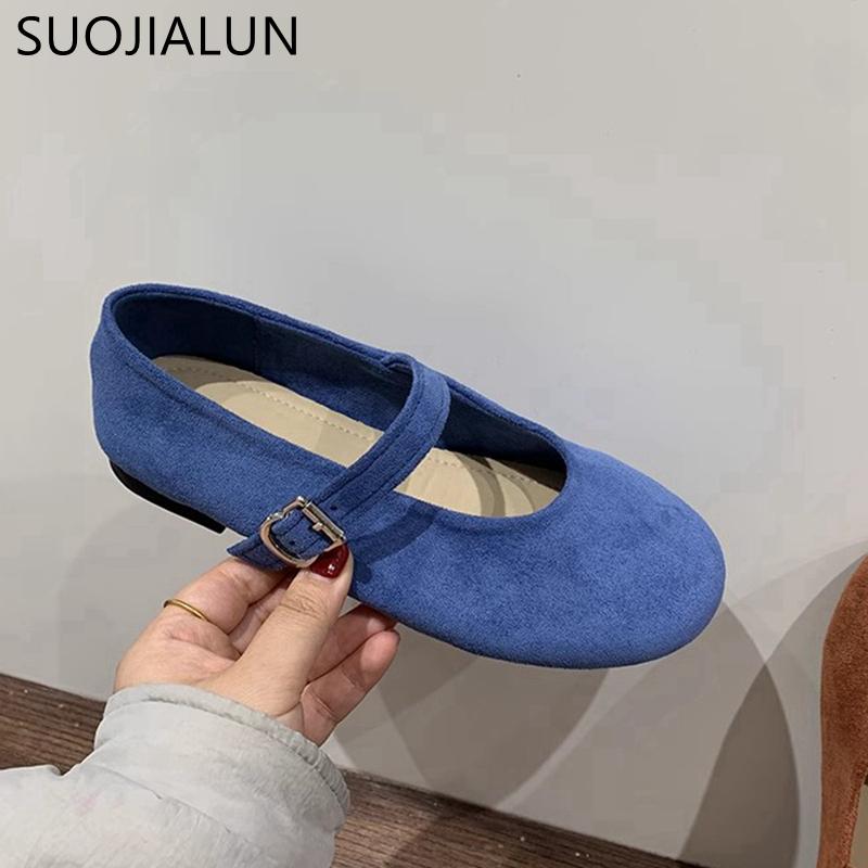 Fashion SUOJIALUN 2025 Spring New Brand Women Flat Shoes Fashion Round Toe Ladies Elegant Mary Jane Shoes Soft Flat Heel Single Shoes