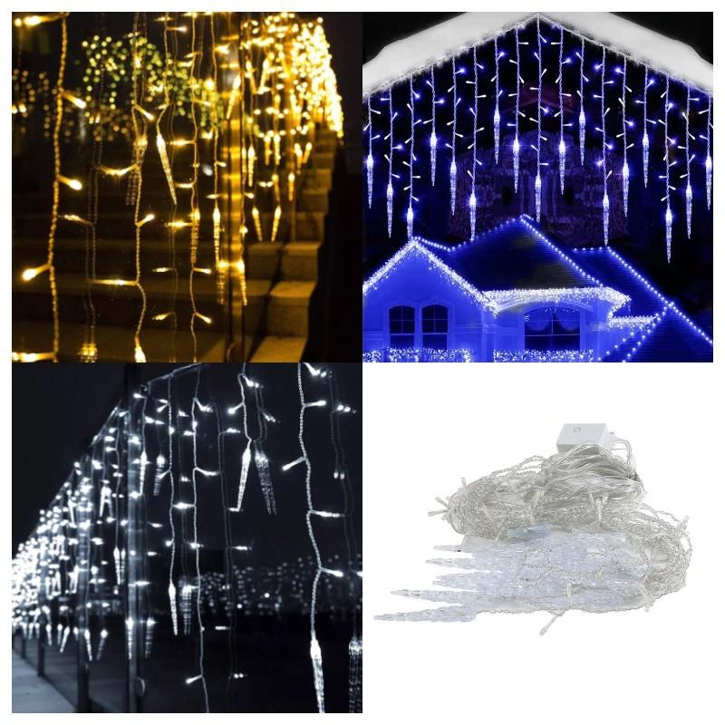 Led Christmas Icicle Lights Window Falling Rain Outdoor Garden Party Home Decor