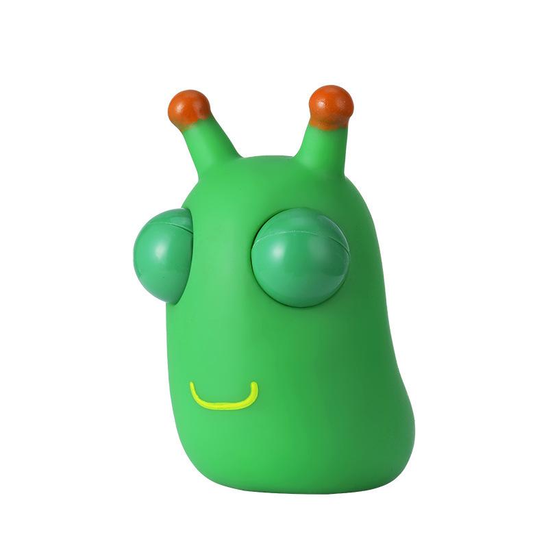 Juguete divertido para apretar con forma de globo ocular, oruga de ojo verde, juguetes para pellizco, alivio del estrés para niños y adultos, juguete creativo de descompresión