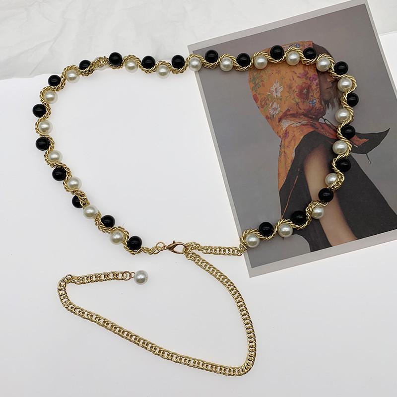 Elegant Black And White Beaded Belt For Women Chic Woven Style For Every Occasion