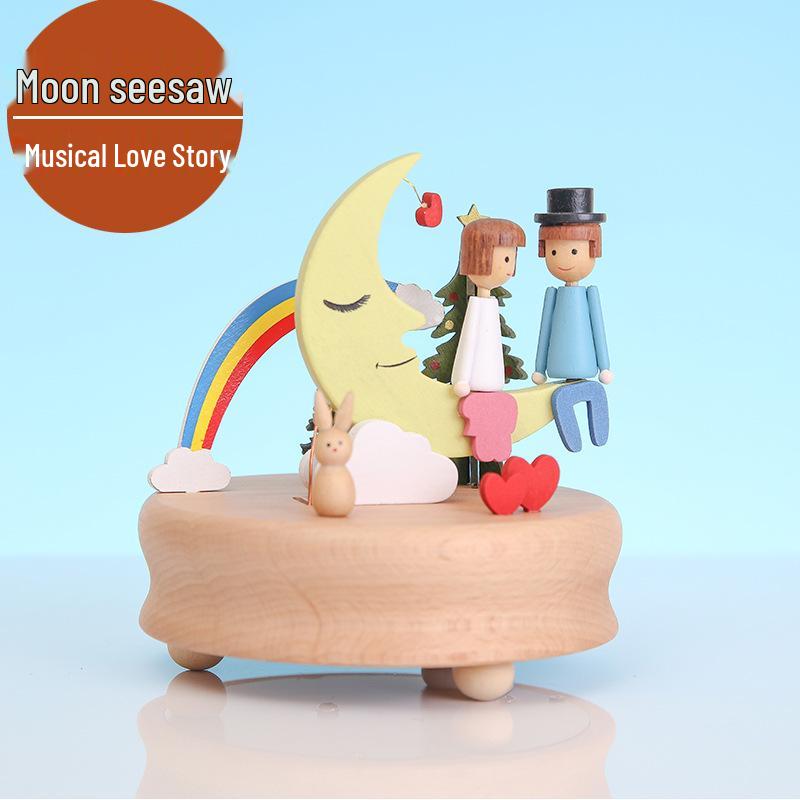 Wooden Carousel Music Box – Creative Solid Wood Home Decor & Valentine's Day Gift