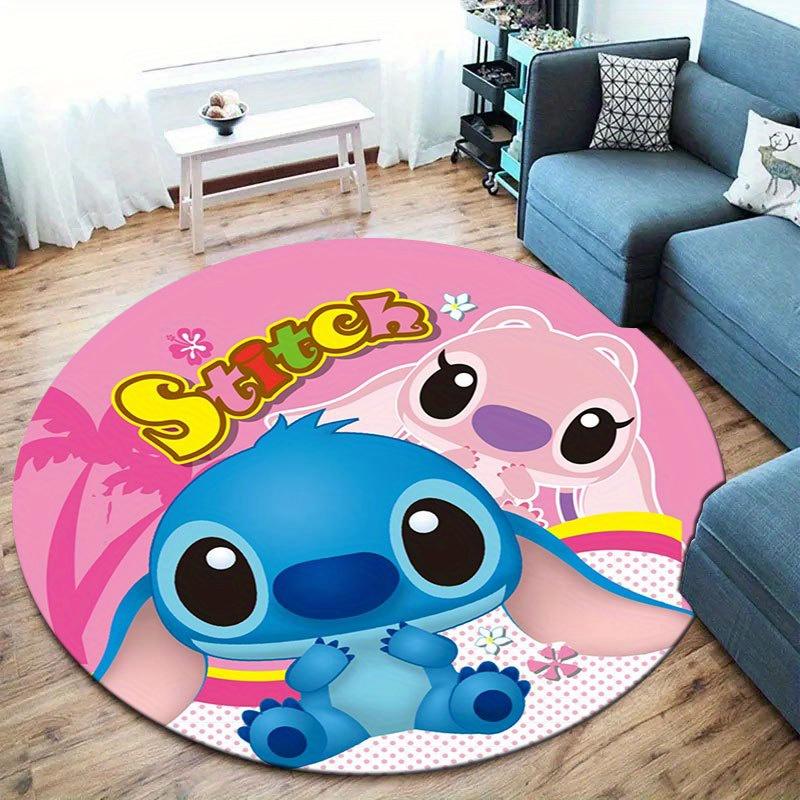 1pc Disney Lilo and Stitch Pattern Round Area Rug, Bedroom Living Room Floor Mat, Playroom Bedroom Living Room Indoor Decor Rug, Aesthetic R
