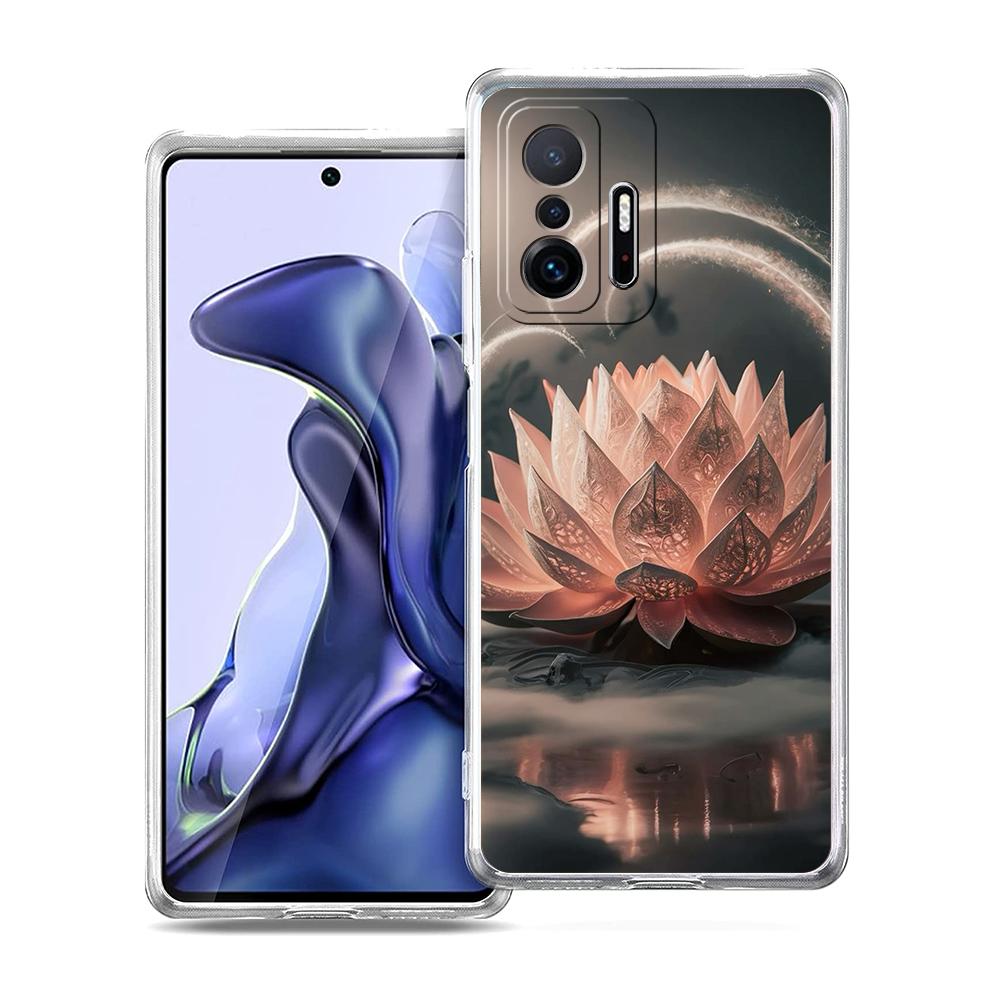 

Transparent Phone Case for Xiaomi Mi 14 13 12 11 Ultra 13T 12T 11T Poco X3 NFC F3 F6 Pro Lite 5G Soft TPU Shell Lotus Flower Bag Xiaomi 12T