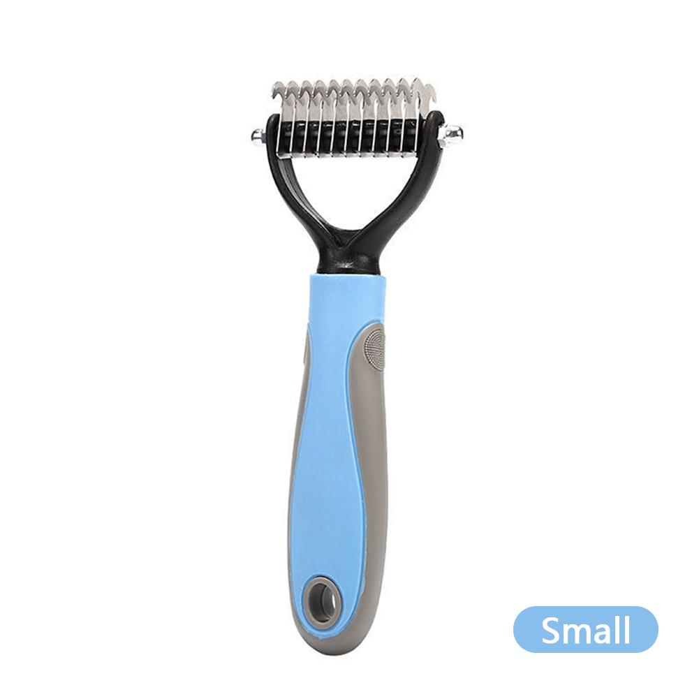 

Распутывающая расческа для кошек и собак, щетка для груминга с нескользящей ручкой для чистки шерсти, товары для чистки домашних животных small синий