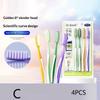 1/3/4Pcs Hard Bristle Long Large Head Toothbrush Color Random Deep Cleaning for Household Oral Care Set