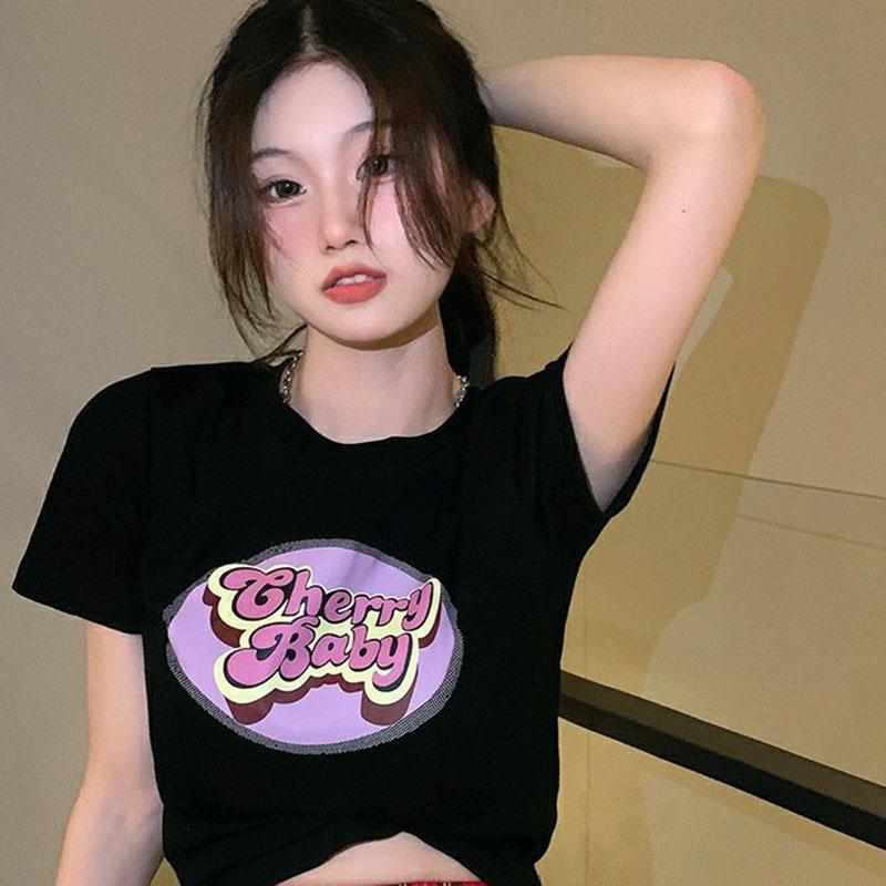 Summer Short Sleeve Slim Fit Sexy Women Crop Top T Shirt