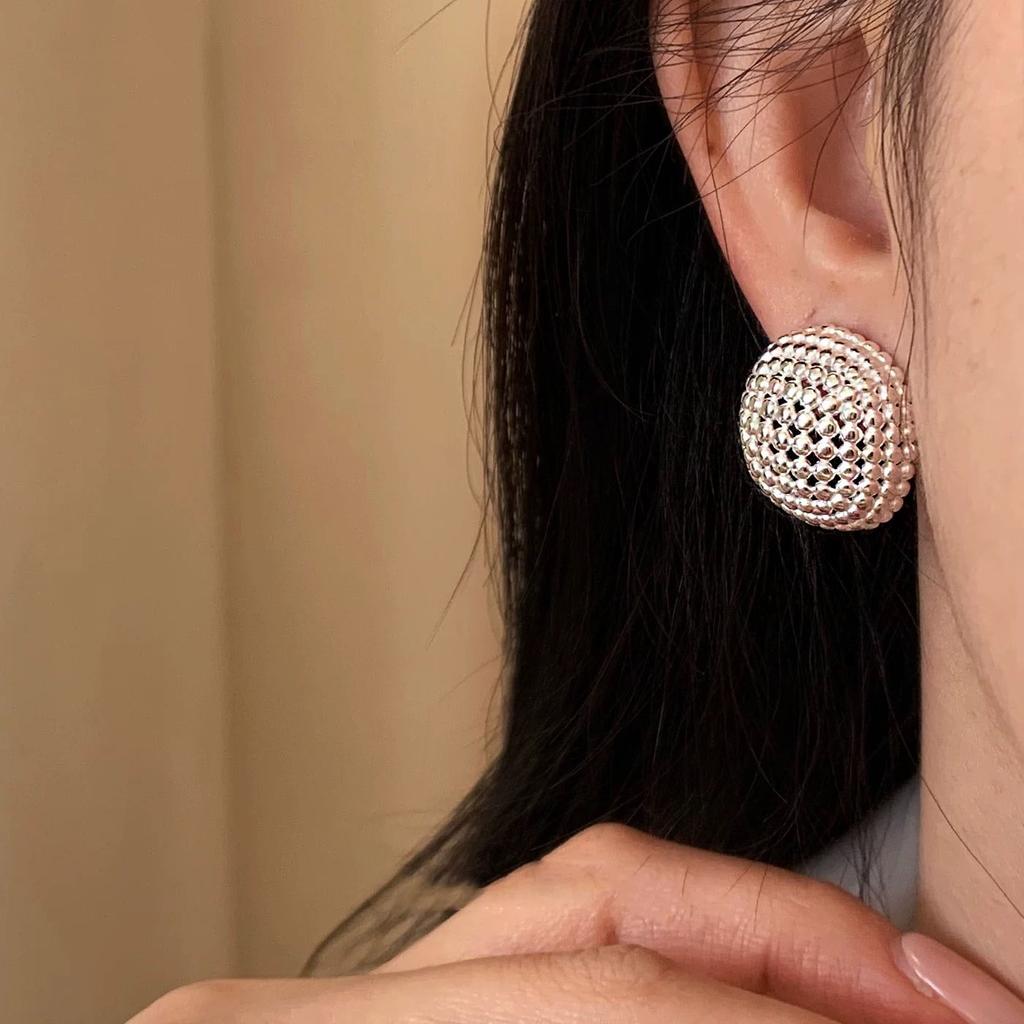 Xiaomi 925 Sterling Silver Vintage Earrings For Women Trendy Simple Round Hollow Earring Jewelry Prevent Allergy Party Accessories