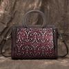 Luxury Bag Genuine Leather Retro Women Handbag Handmade Embossing Cowhide Floral Shoulder & Crossbody Bags