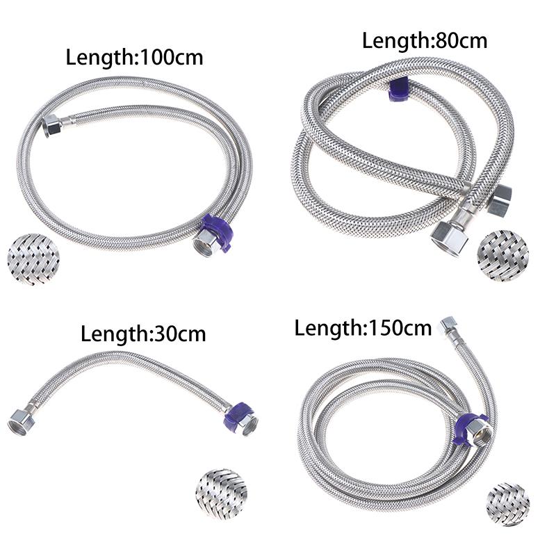 304 Stainless Steel Faucet Braided Water Pipe 1/2 Inch High Pressure Toilet Heater  And Cold Water Inlet Flexible Hose