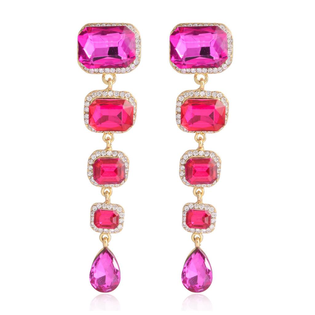 Elegante Rote Kristall Wassertropfen Ohrringe Für Damen Geschenk Modeschmuck
