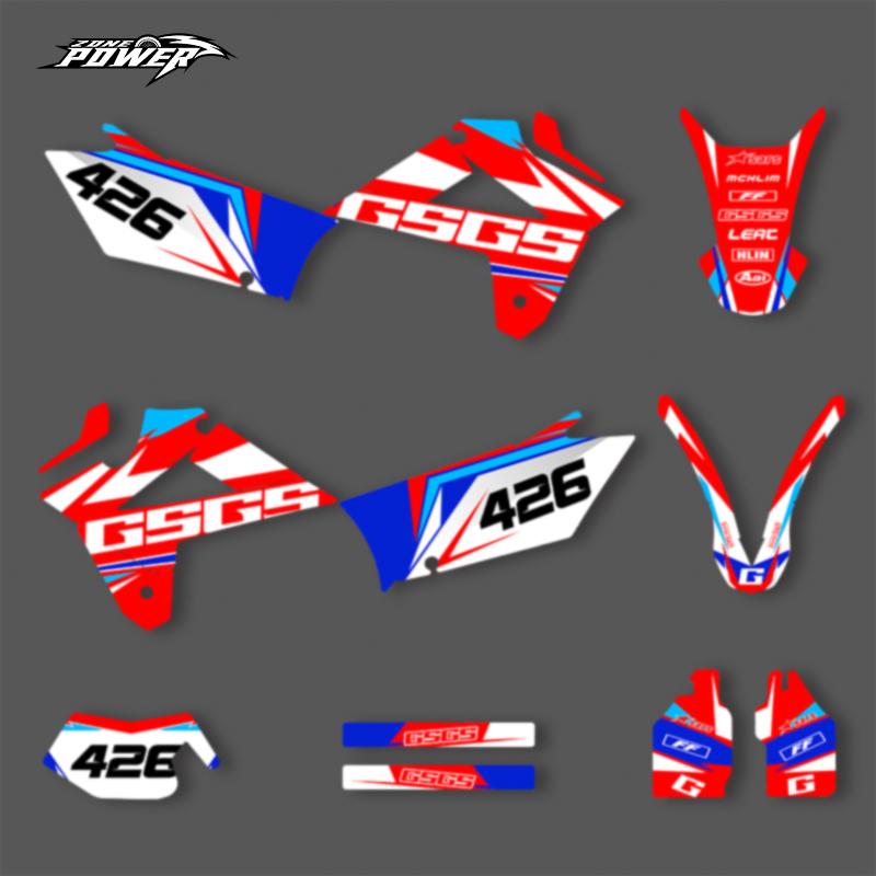 Powerzone For GASGAS Custom Team Graphics Background Decal Stickers Kits For GASGAS GAS GAS EC 2007 2008 2009 Number Name Custom