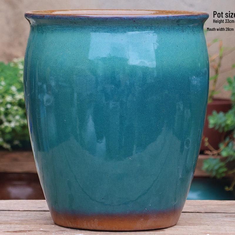 Retro Coarse Pottery Succulent Bonsai Floor Pot for Indoor Plants