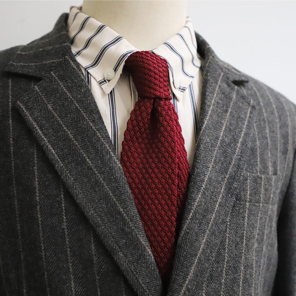 

Adjustable Knitted Tie Thicken Men Cravat Fashion Knitting Shirt Necktie Boys чорний