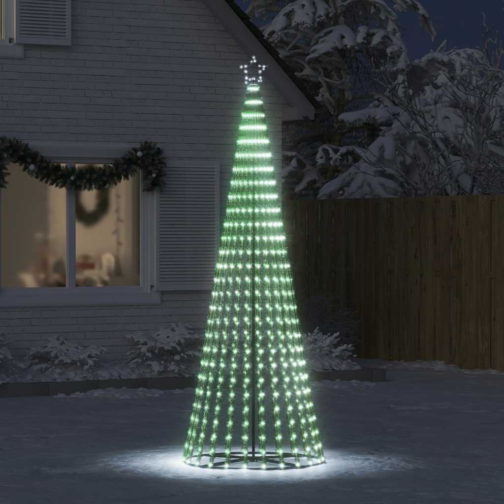 Vidaxl Conical Christmas Tree With Lights, 475 Cool White LEDs, 247 Cm