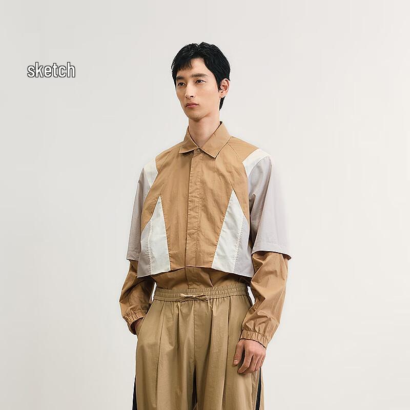 

CROQUIS Men s 2025 Spring H-Fit Loose Collared Long-Sleeve Jacket XL