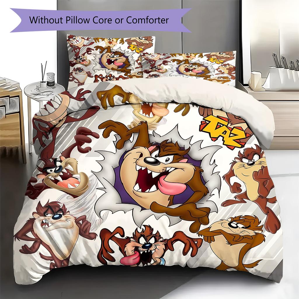 Tazmanian Devil Pattern Bedding,Quilt Set Quilt Cover Pillowcase Home Birthday Gift (1 * duvet cover + 2 * pillowcase, without core)