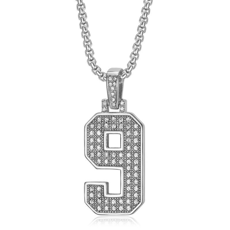 

Purco Hip Hop Stainless Steel Bling Lucky Number From 0 to 9 Pendant Cool Waterproof Necklace 24inch 60cm