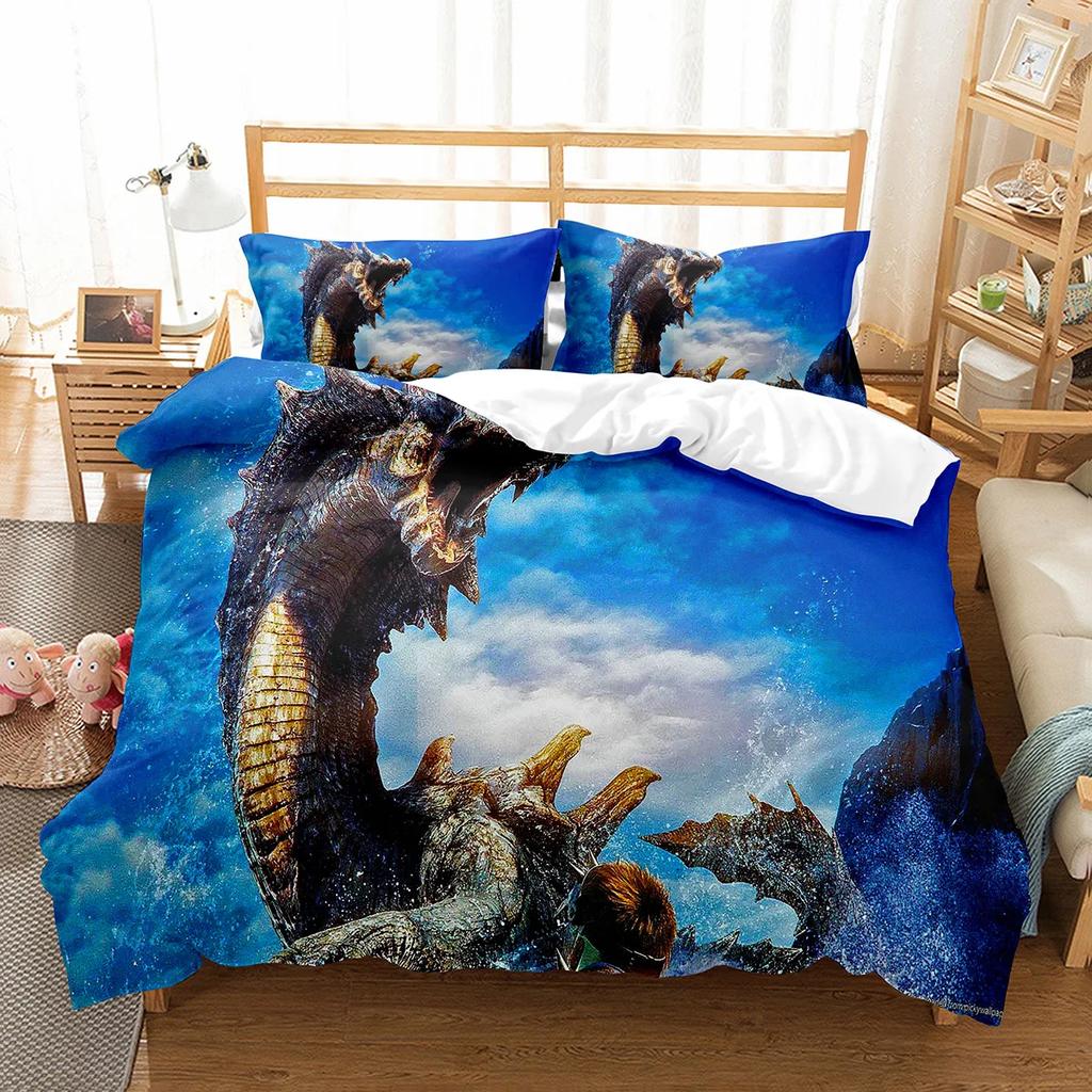 Fierce Fire Breathing Dragon Theme Duvet Cover For Women Men Children Teens For Bedroom Decorations Red Black Queen King Size