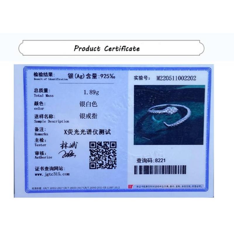 Modischer Schlangenkopf-Paarring für Damen, Smaragd-Diamant, Original-Sterlingsilber, Valentinstagsgeschenk, Schmuck aus Sterlingsilber