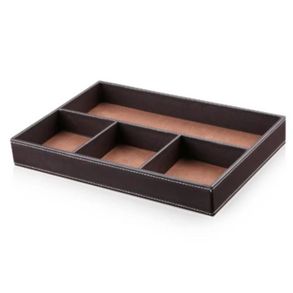 Pu Leather Desk Drawer Organizer Multi-Functional Jewelry Box For Office Supplies