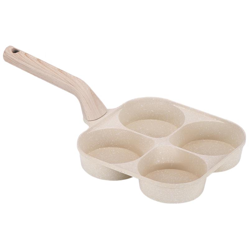 Yetele 4-Hole Non-Stick Maifan Stone Deepened Egg Frying Pan