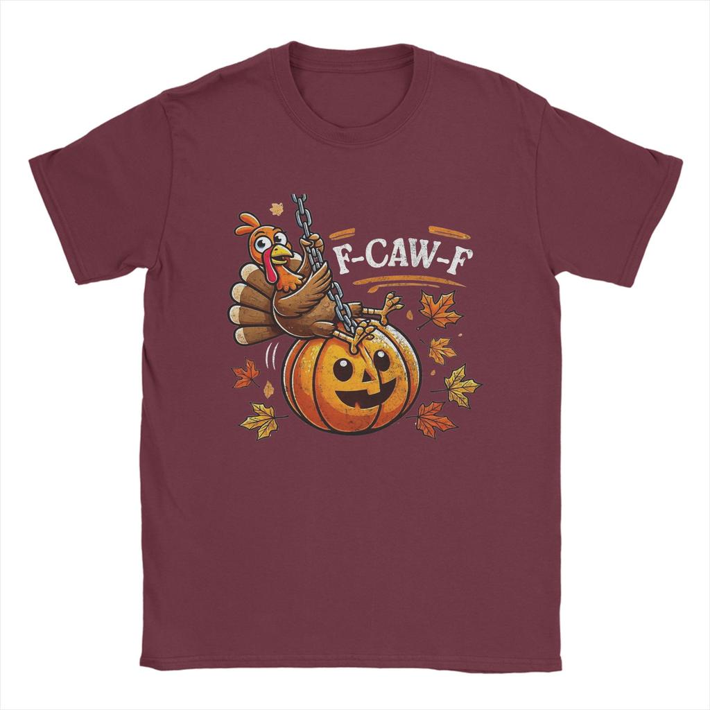 F-Caw-F Funny Chicken Thanksgiving Christmas Cotton T Shirt For Man Summer Streetwear T Shirts Comfortable Fashion Tee Shirt