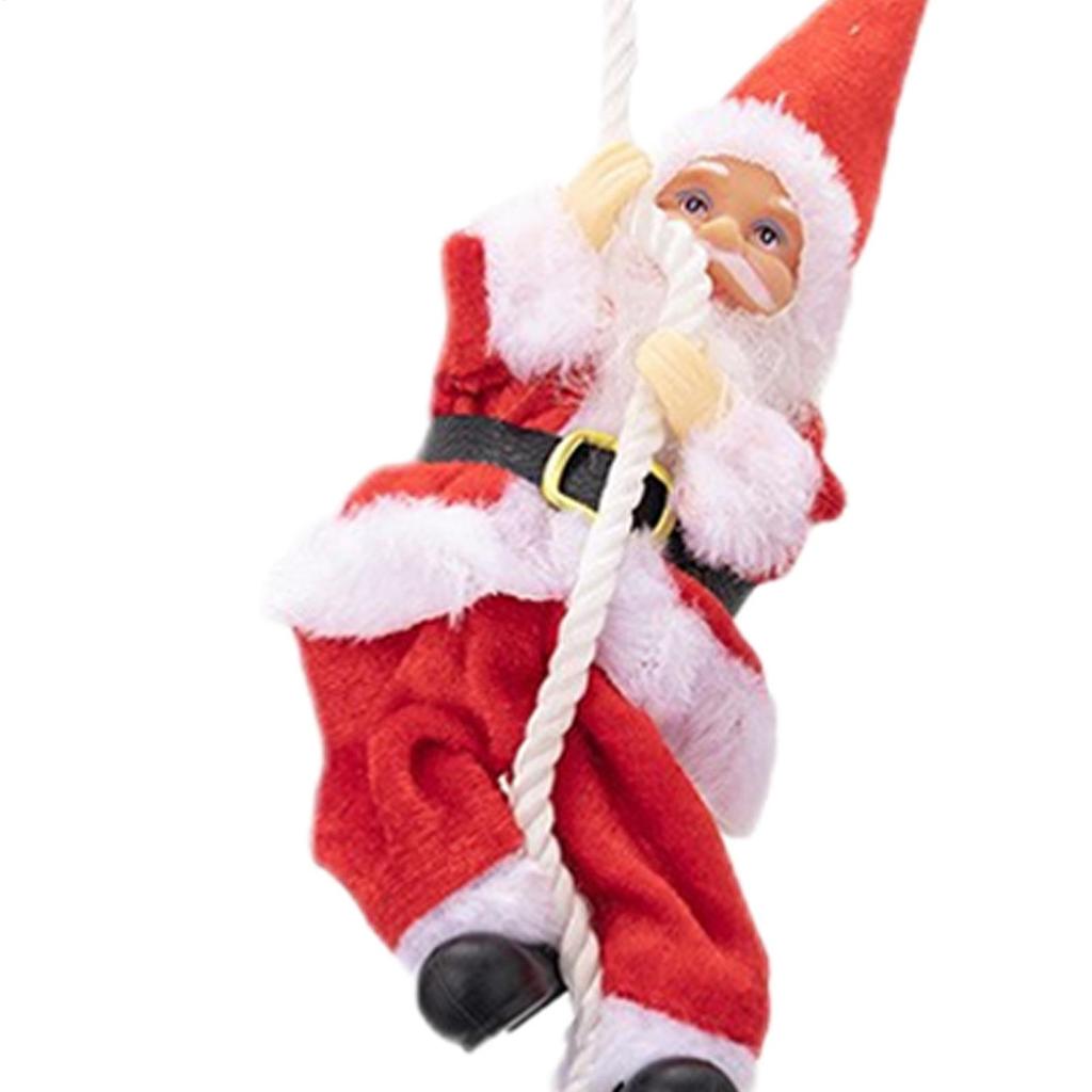 Christmas Tree Decorations Climbing Santa On Rope Holiday Ornament Christmas Tree Santa Claus Pendant For Bedroom Balconies