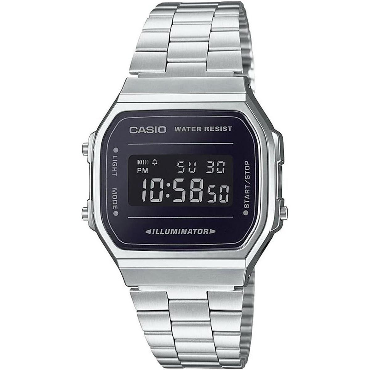 CASIO цифровые наручные часы винтажная серия A168WEM-1 мужские женские детские серебристо-черные зарубежная модель
