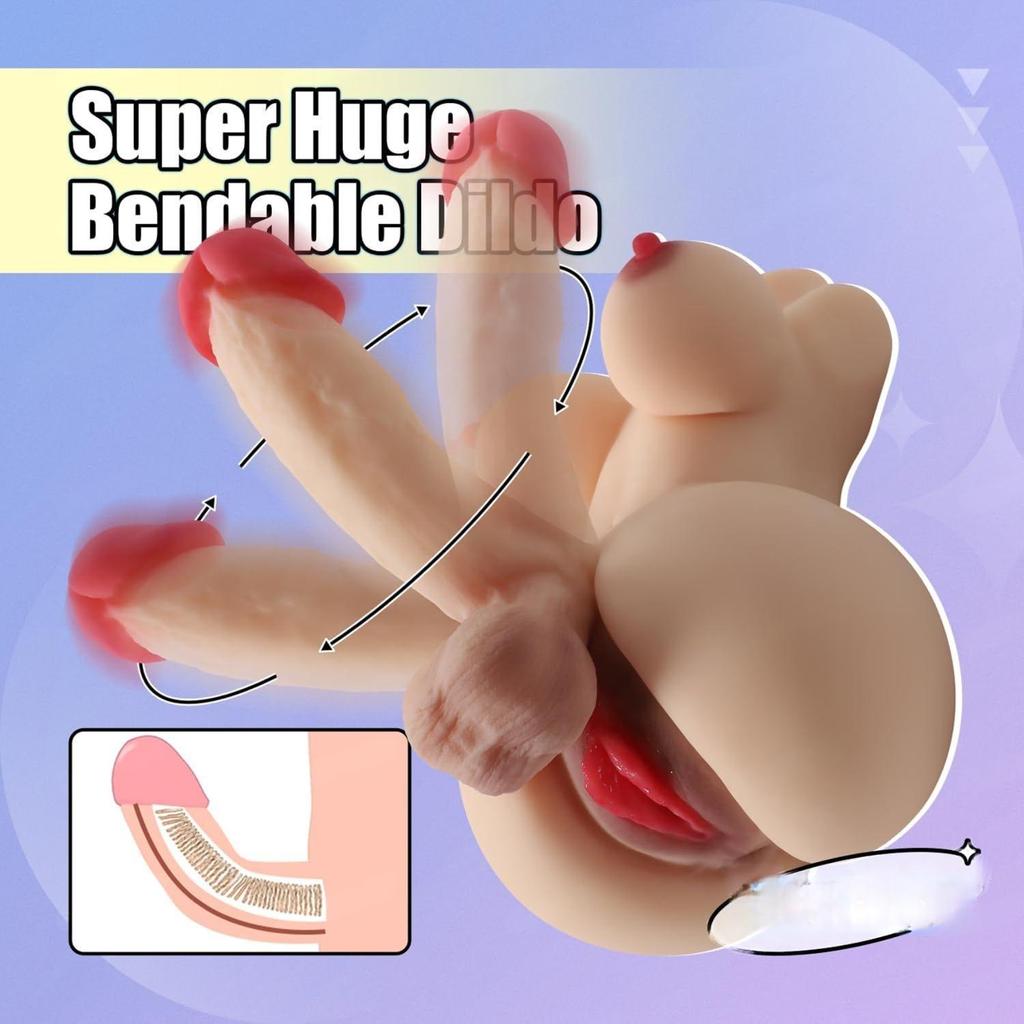 TPE Sex Doll Soft Material 3-piece Set Big And Fierce Penis 3D Tight Anal Love Doll Unisex Half Body Adults Masturbation Sex Toy