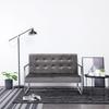 Day and Night - Day and Night 2-seater Sofa with Chrome Armrests and Dark Gray Velvet