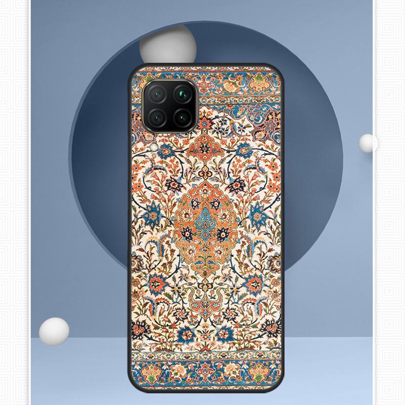 Persian Carpet Floral Pattern For Huawei P30 P60 Pro P20 P40 Lite Nova 9 10 SE 12s 12i 11i 8i Y91 Y60 Y70 Y72 Y90 Y61 Case