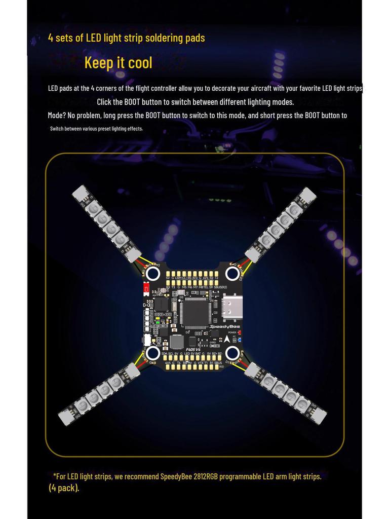 SpeedyBee F405 V4 60A Flight Tower: F405 V4 Controller & BLS 60A 4-in-1 ESC 30x30