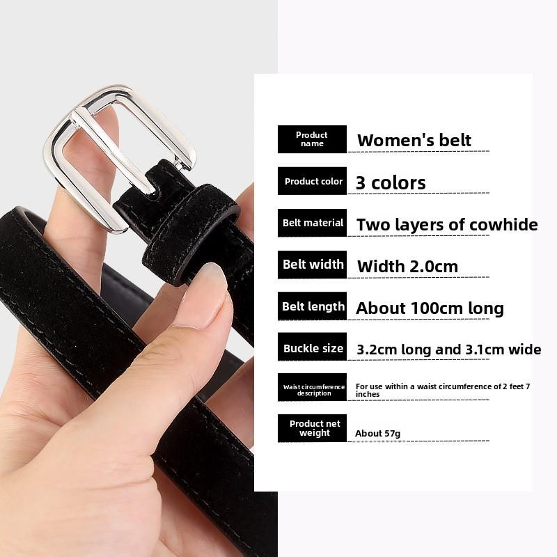 Minimalist Leather Belt For Women With Pin Buckle For Casual And Office Wear