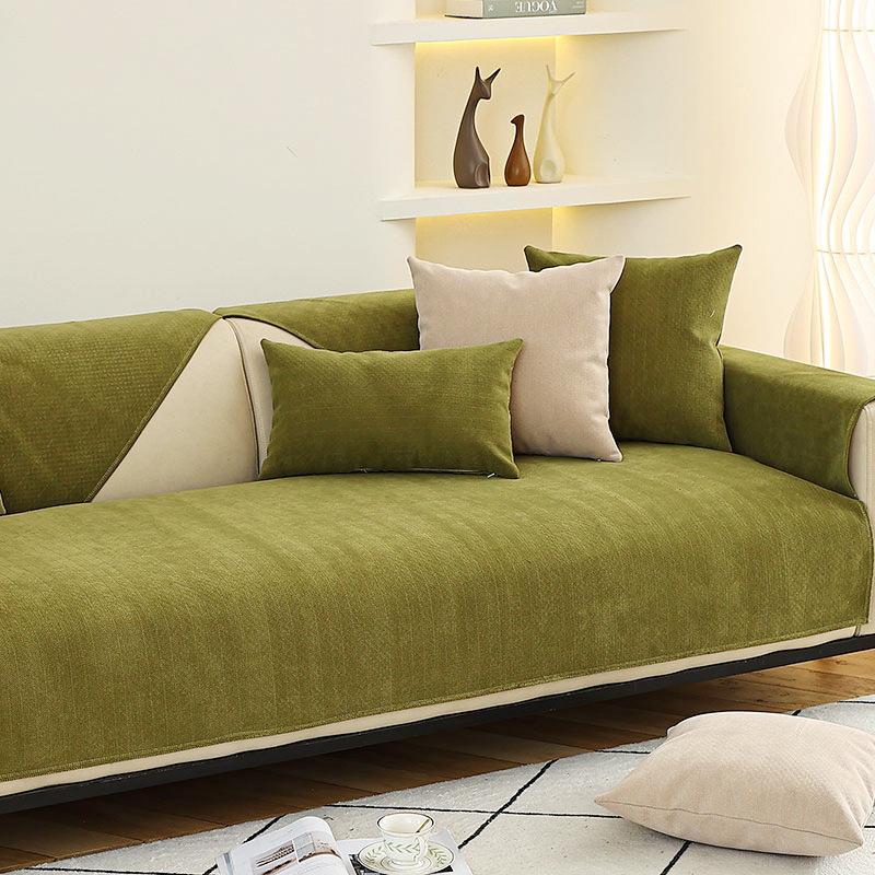 Solid Color Chenille Sofa Cushion Four Seasons Universal Living Room Sofa Seat Cushion Sofa Cover Towel Cover Seat Cushion Non-slip