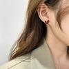 Simple Wine Red Love Stud Earrings for Women Sweet Irregular Heart Enamel Geometry Earrings Girl Aesthetics Jewelry
