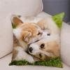 45X45 Cm Living Room Sofa Puppy Pattern Home Decoration Corgi Cushion Cover Gram Welsh Polyester Fiber Cushion Cover