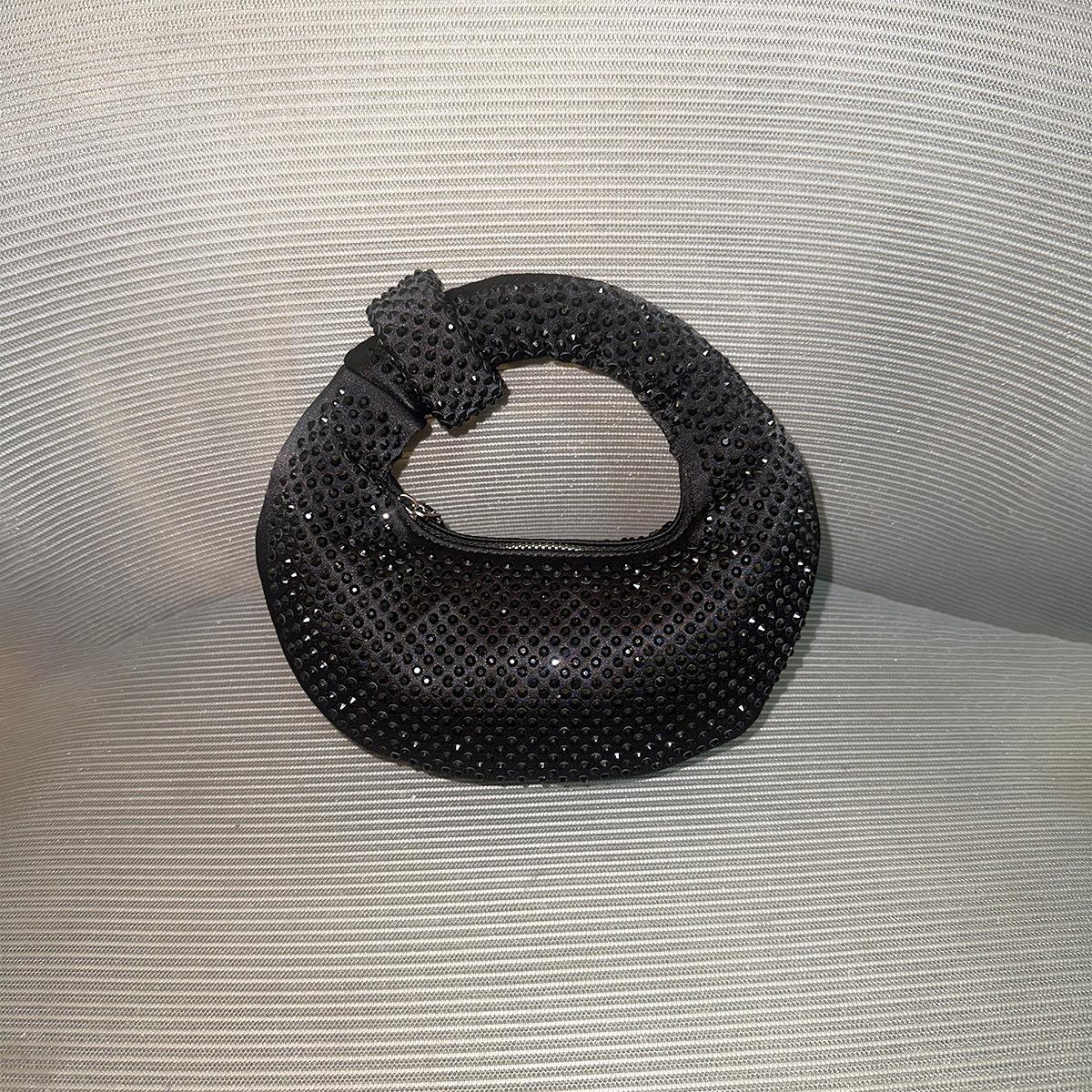 

Дизайнерская женская сумочка темперамент знаменитость высокая роскошь запястье сумка круглая вспышка полный бриллиант свадьба горный хрусталь 20*6*10 чёрный