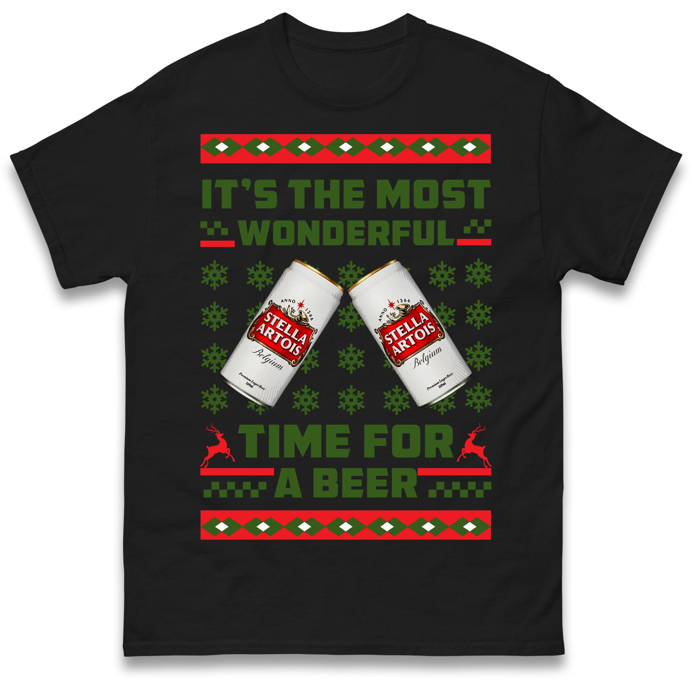 Most Wonderful Time for a Beer T-Shirt Tshirt Mens Womens Tops Unisex Tees 100% Cotton 4XL
