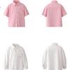 Papa Summer Children's Shirt, Boys And Girls Short-Sleeve Shirt, Casual Versatile, Gray-Short Sleeve, 140cm