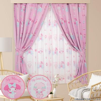 My Melody My Sweet Piano Set Blackout 2 Lace 100cm X 135cm Sanrio My Machine Character & 4-Piece (2 Curtains, Curtains) Length. Melody.