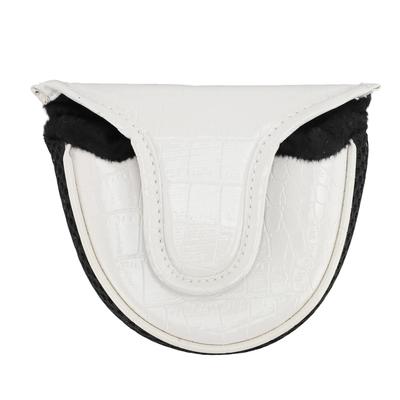 PU Putter Cover Headcover Club Protector Equipment Soft Lining Anti Slip Splashproof White