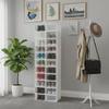 Bymaocar 20 Stück Faltbare Rechteckige Schuhbox Organizer, Stapelbare Klare Kunststoff-Schuhaufbewahrungsbox Organisation Freies Stapeln