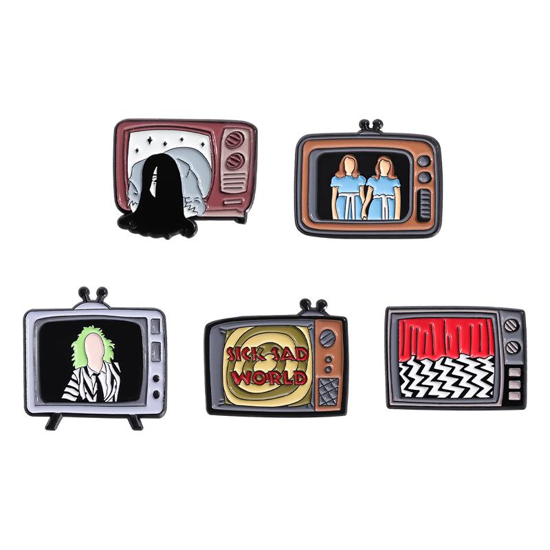 3-6 Pcs/set Anime TV Movies Enamel Pins Horror Movie Characters Brooches Lapel Badges Jewelry Gift for Fans Friends