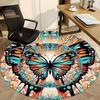 1 alfombra redonda de mandala de mariposa para oficina, debajo de sillas de oficina, dormitorio, sala de estar, decoración del hogar, decoración de habitación, disponible en varios tamaños