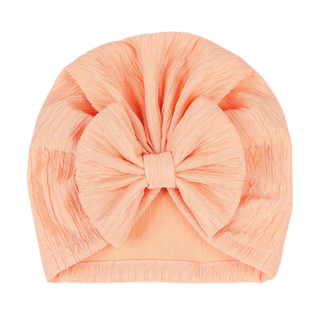 Pălărie Jacquard cu Fundă INS pentru Bebeluși: Pălărie pentru bebeluș, culoare uni, sidefată, stil indian, 8 culori