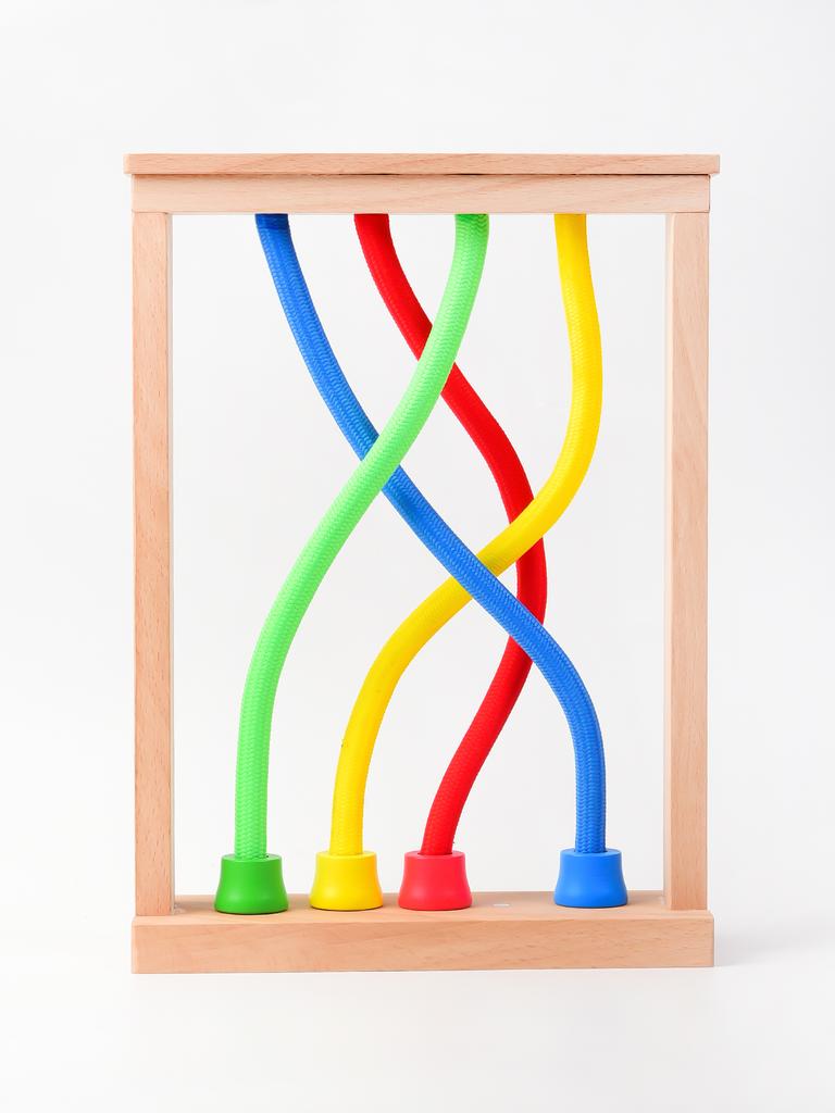 Children's Wooden Puzzle Rope Game Thinking Development Focus Training Unlock Puzzle Toy Game