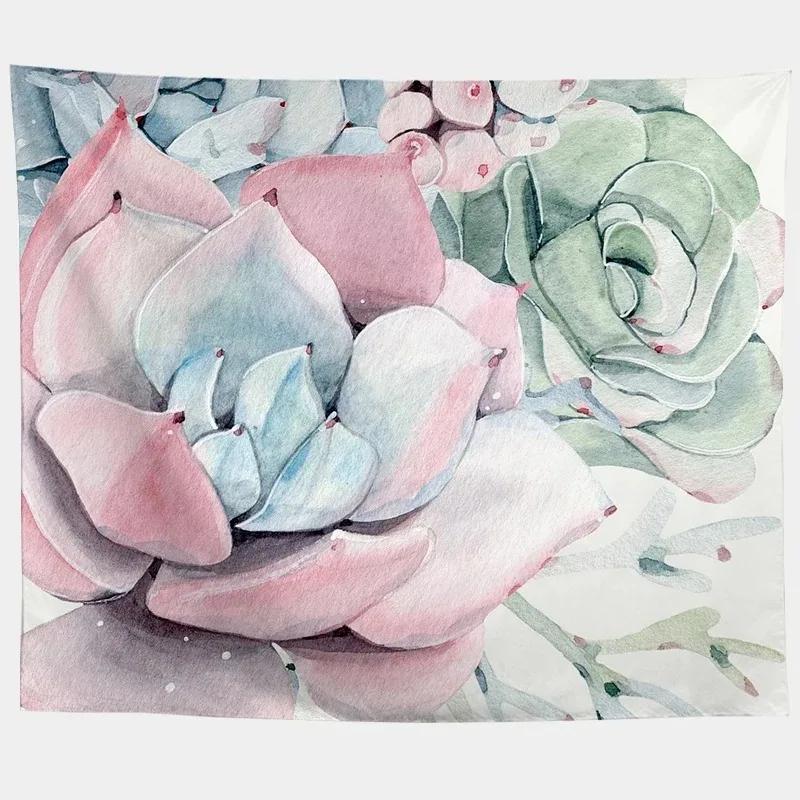 Desert Cactus Succulent Plant Pattern Tapestry Office Living Room Tapestry Home Wall Decoration Tapestry