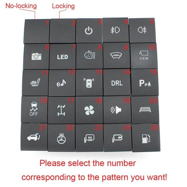 Car LED DRL Light Power On Off Camera Anti-side Slip Music Switch Push Button For VW Golf 6 Golf V Jetta Caddy Scirocco Touran