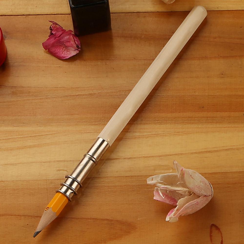5/10PCS New Metal Useful Wooden Pen Holder Art Write Tool Pencil Extender Sketch Writing